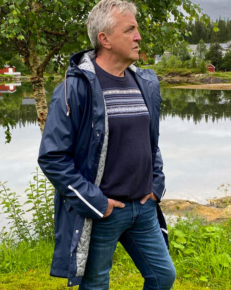 Vaksen Regnparkas ekstra ermlengde Regnjakker voksne Marine